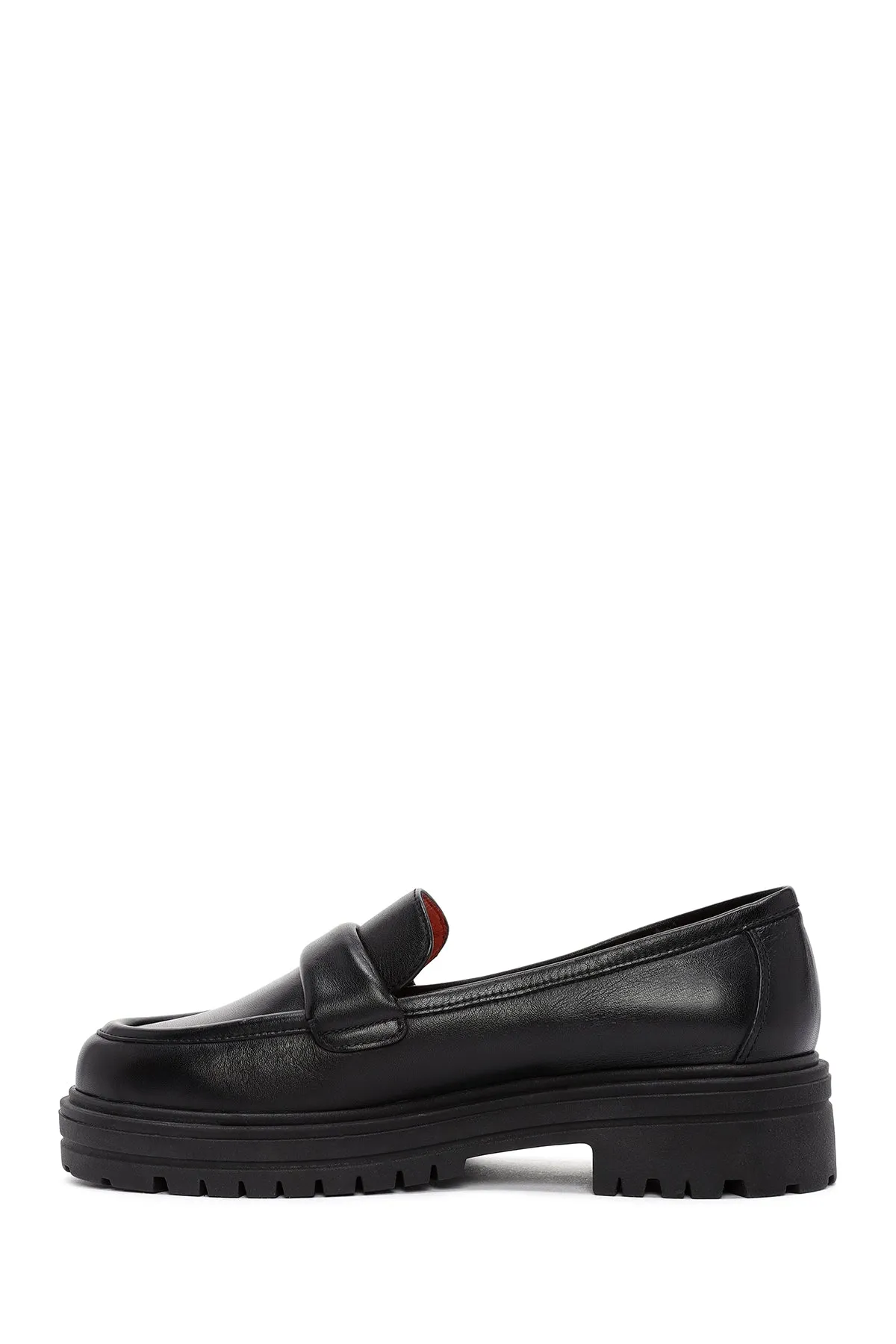 Derimod Gritti Kadın Siyah Deri Maskülen Loafer