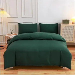 Duvet Cover Set Green Reversible Bedding Set with Duvet Cover Sheet Pillowcase 4 Piece Home Textile Products, All Season (B Twin)