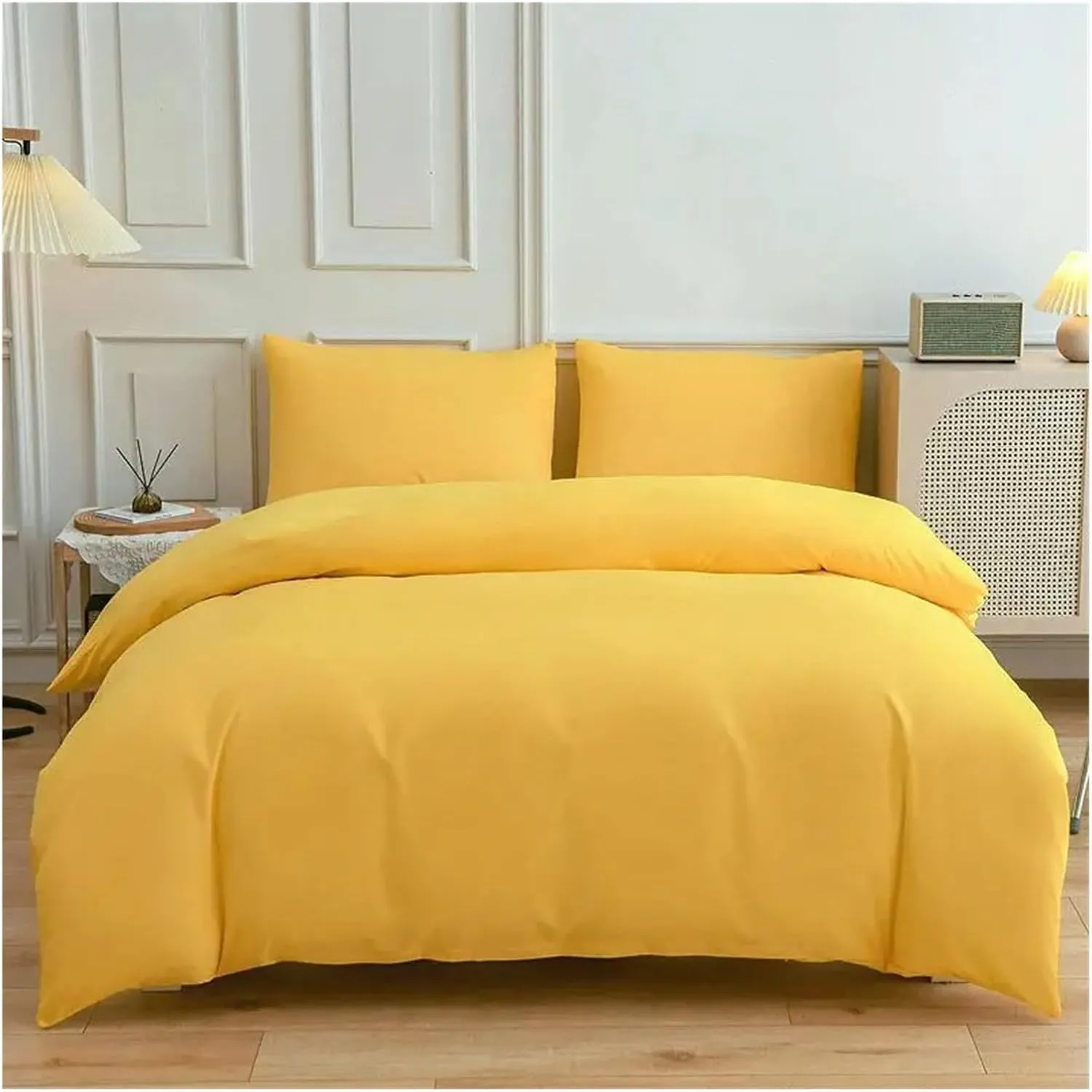 Duvet Cover Set Green Reversible Bedding Set with Duvet Cover Sheet Pillowcase 4 Piece Home Textile Products, All Season (B Twin)