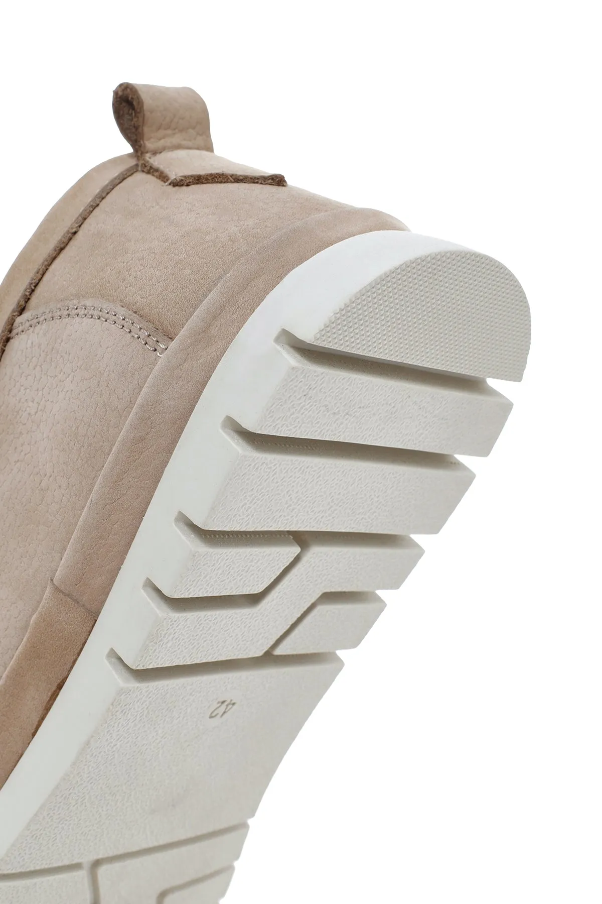 Erkek Bej Nubuk Deri Casual Loafer