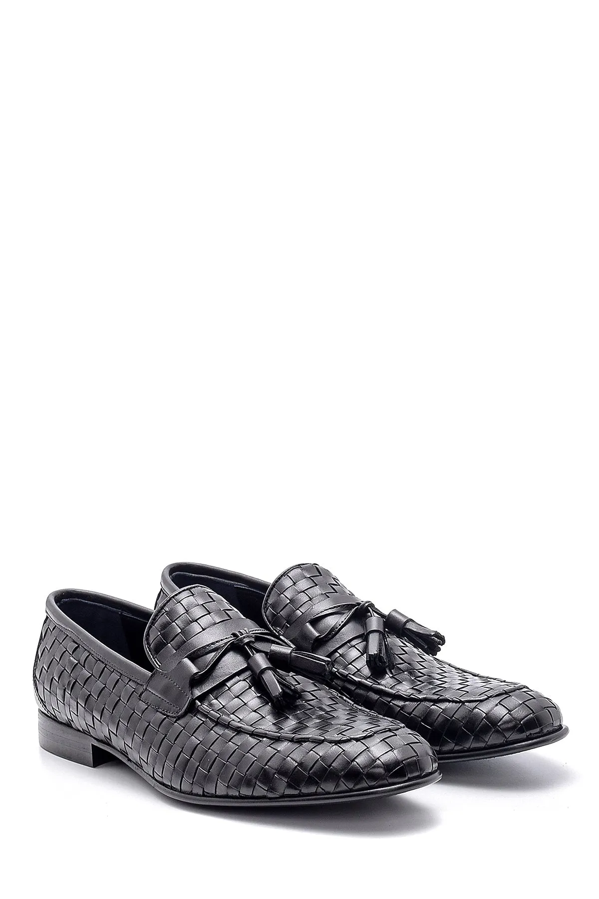 Erkek Deri Örgü Desen Loafer