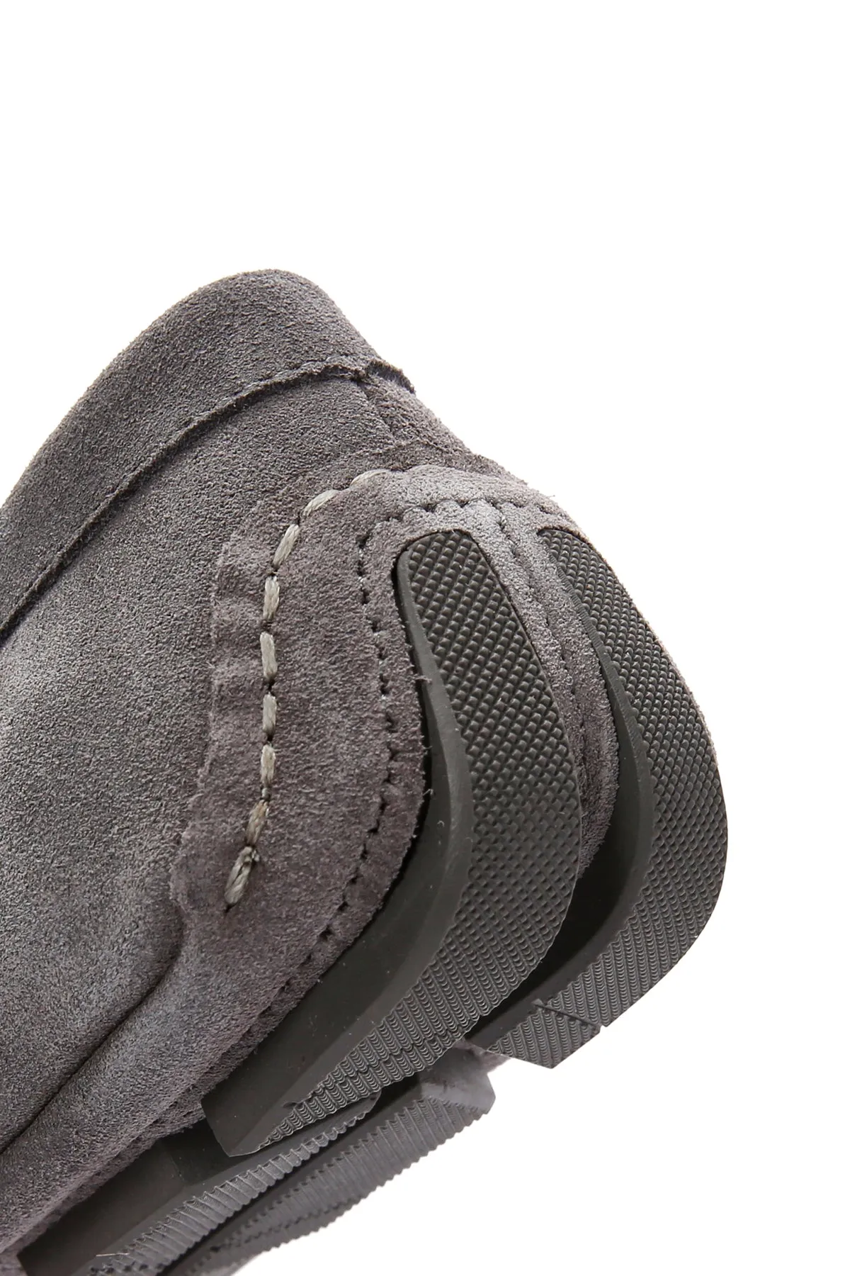 Erkek Gri Süet Deri Casual Loafer