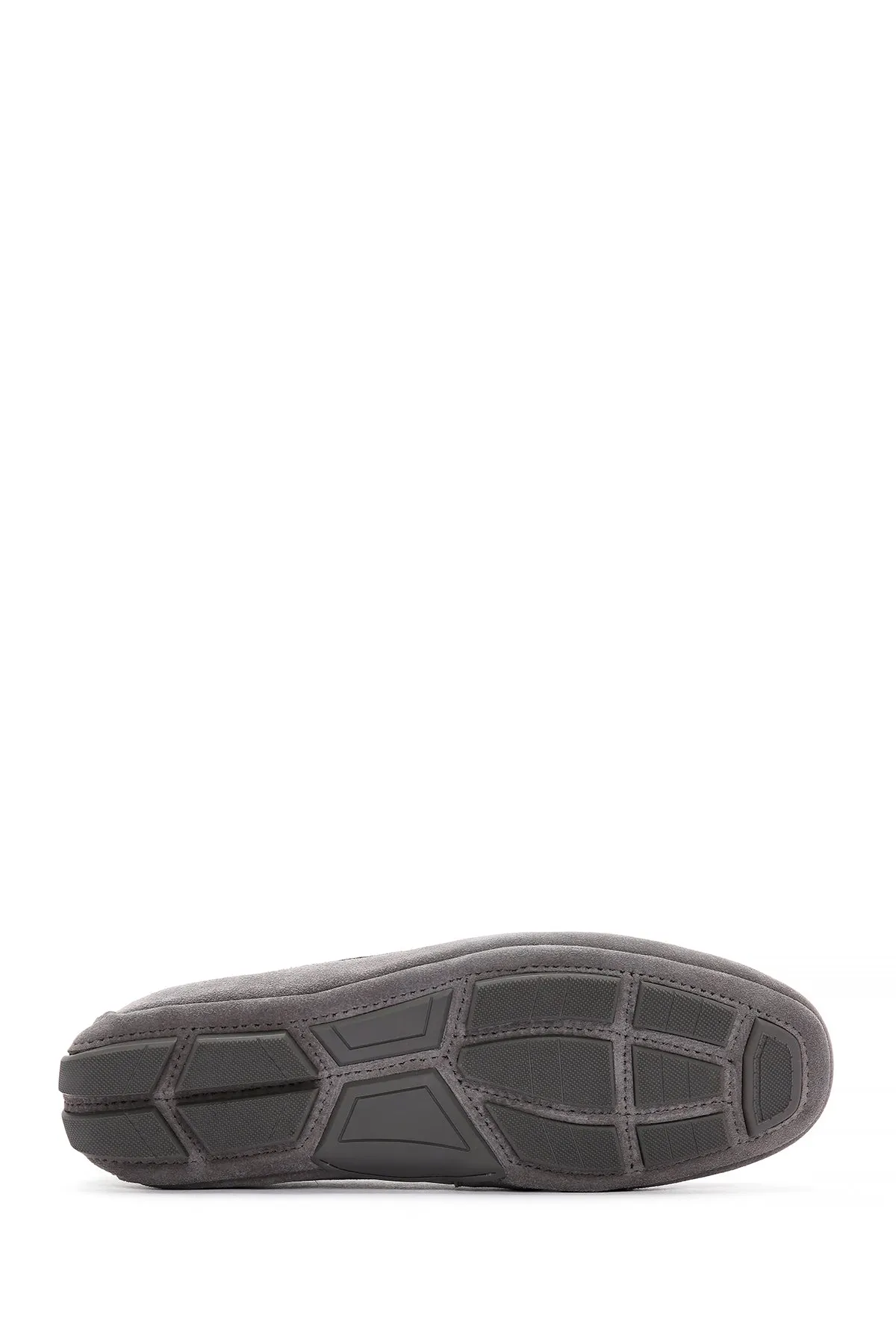 Erkek Gri Süet Deri Casual Loafer