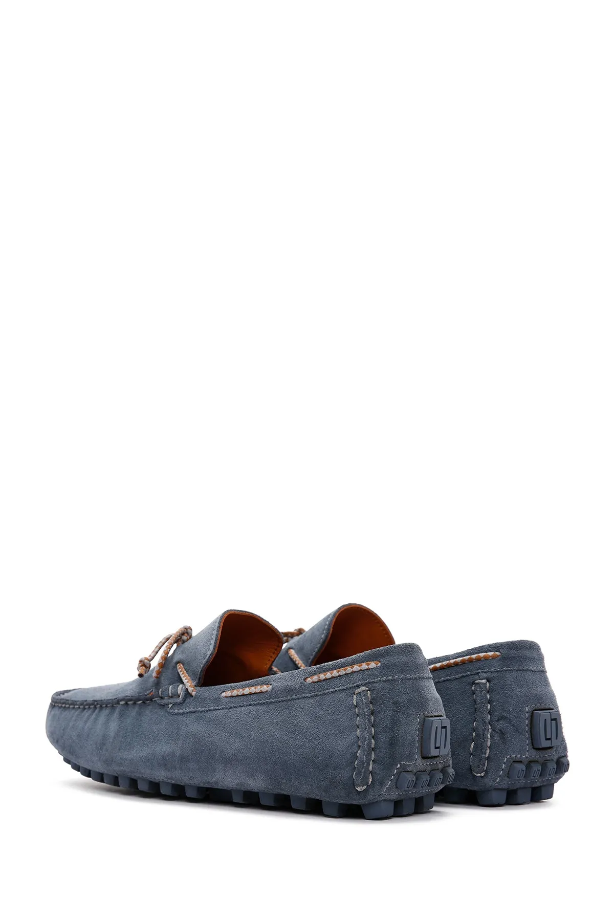 Erkek Mavi Süet Deri Casual Loafer