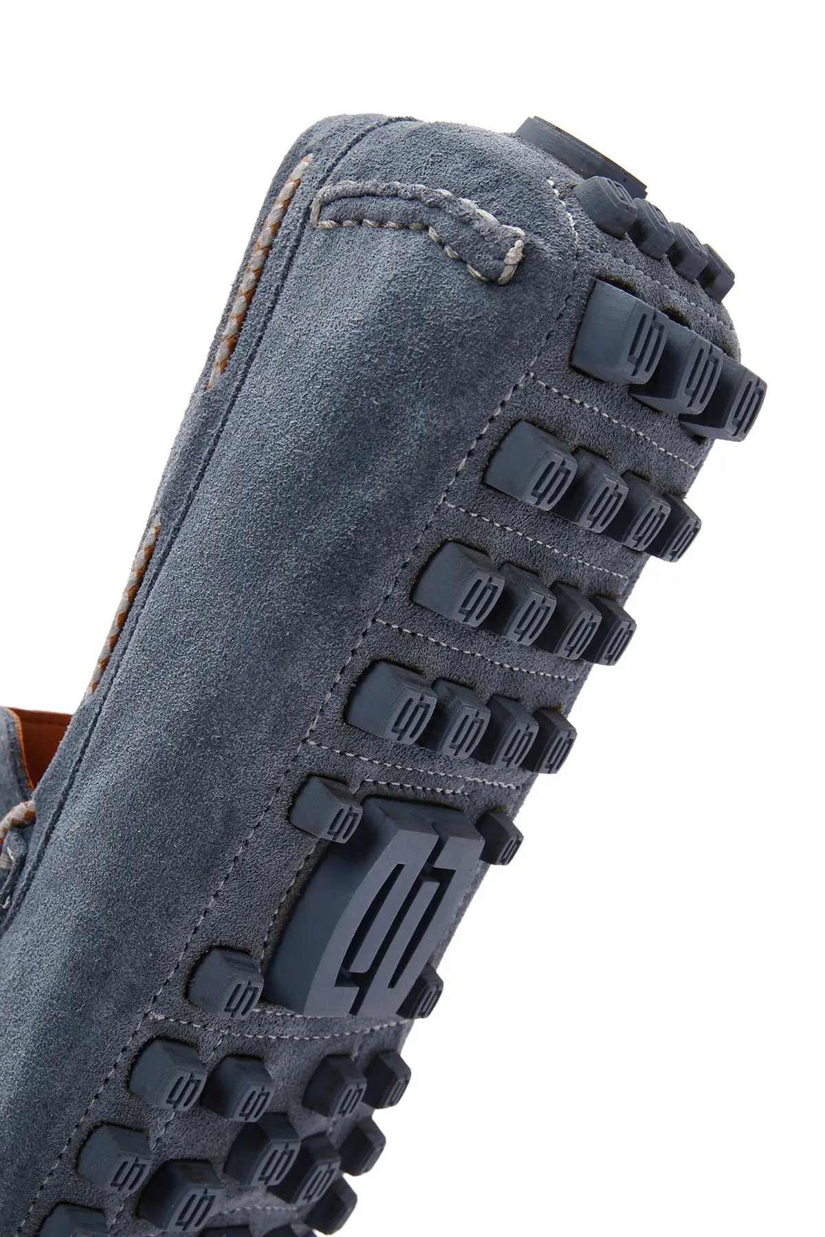 Erkek Mavi Süet Deri Casual Loafer