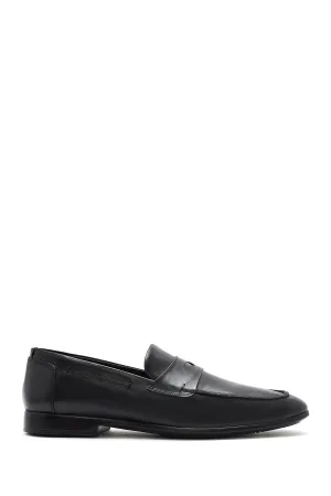 Erkek Siyah Deri Casual Loafer