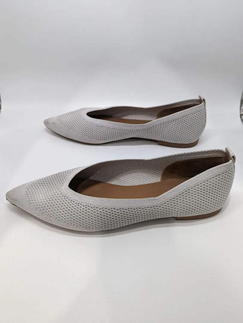 EVERLANE Light Grey Knit Pointed Flat