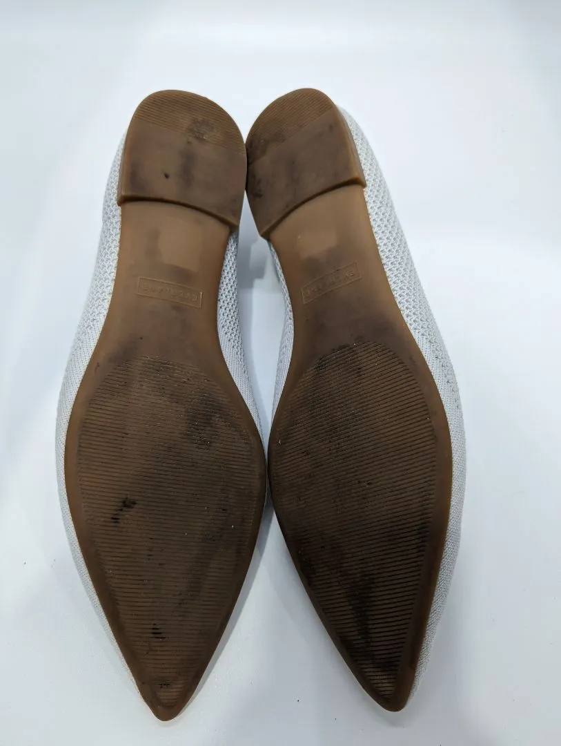 EVERLANE Light Grey Knit Pointed Flat