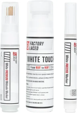 FACTORY LACED Shoe Whitener Bundle - Whitener Includes: Touch Up, Midsole Marker and White Marker - Safe on Leather, Canvas, Vinyl, Nylon
