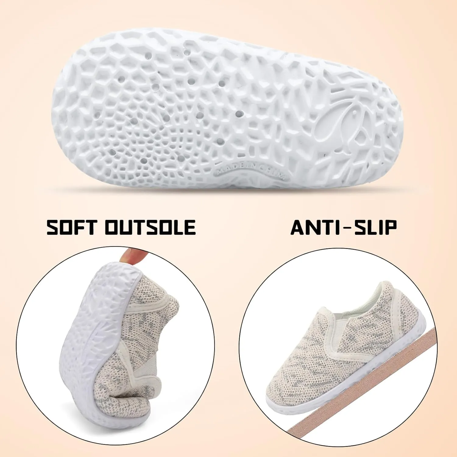 FEETCITY Unisex Baby Shoes Boys Girls Sneakers Infant Slip On First Walking Shoes Toddler Casual Star Sneaker Crib Shoes