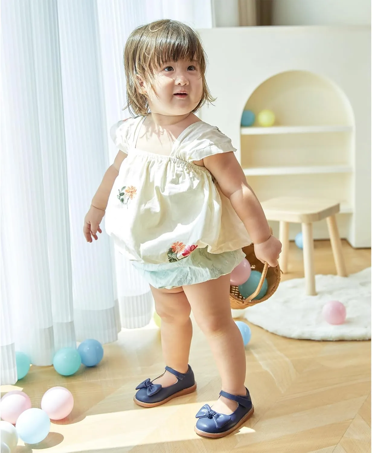 Flaryzone Toddler Little Girl Mary Jane School Uniform Oxfords Flat Dress Shoes