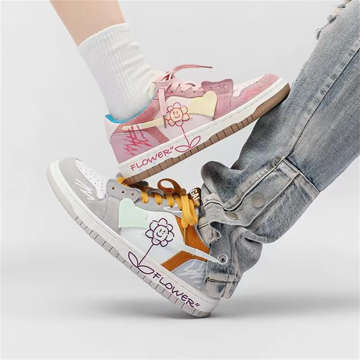 Floral Shoes Sneakers for Women Running Shoes Non Slip On Casual Walking Shoes Fashion Lightweight Sneaker for Work Travel