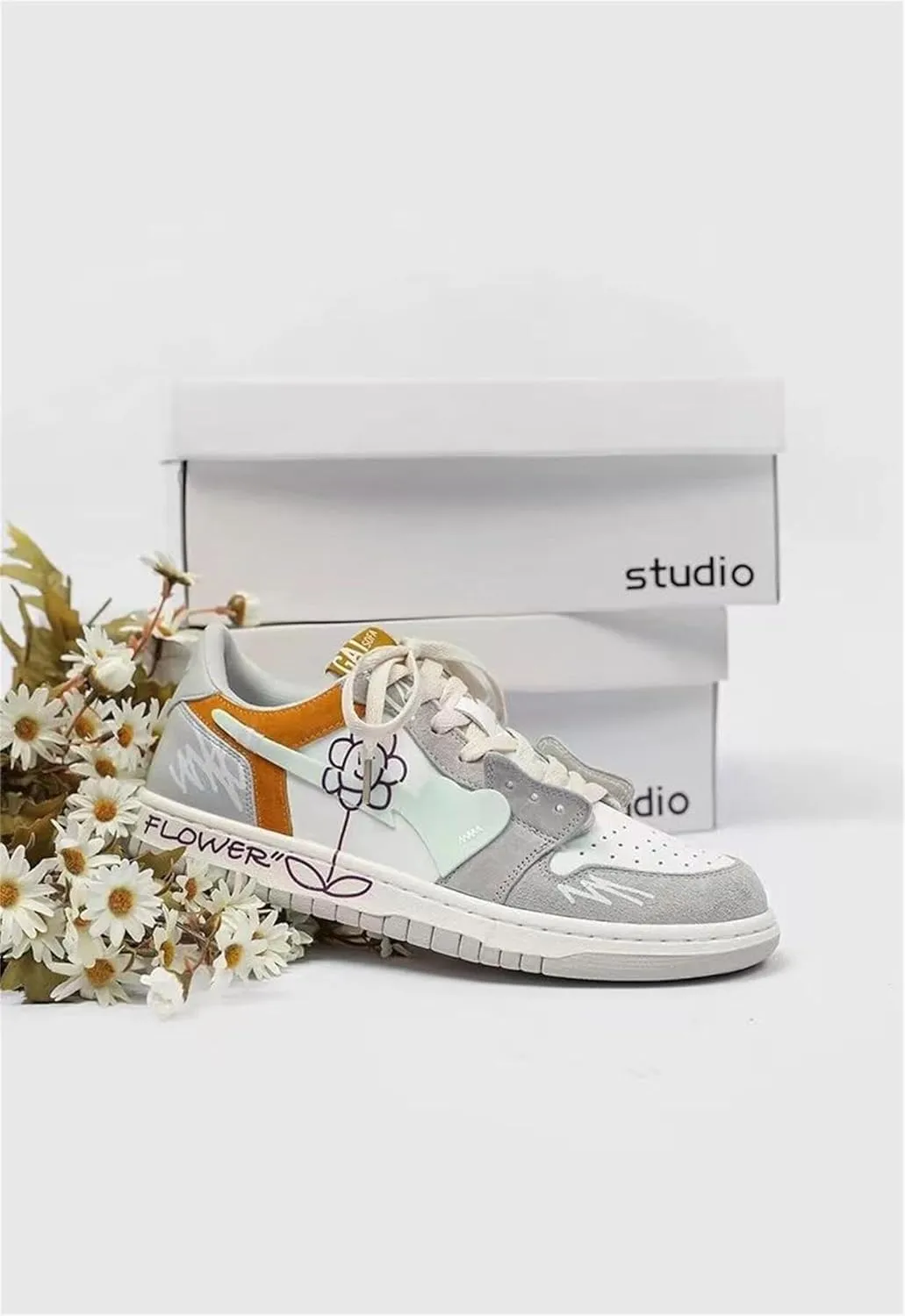 Floral Shoes Sneakers for Women Running Shoes Non Slip On Casual Walking Shoes Fashion Lightweight Sneaker for Work Travel