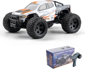 FMS FMT24 1/24 Chevrolet Colorado Brushed RC Truck RTR, Basher RC Cars, 4X4 Off-Road Hobby Grade Waterproof 2-Speed Switch RC Crawler with 370 Motor for Adults (White)