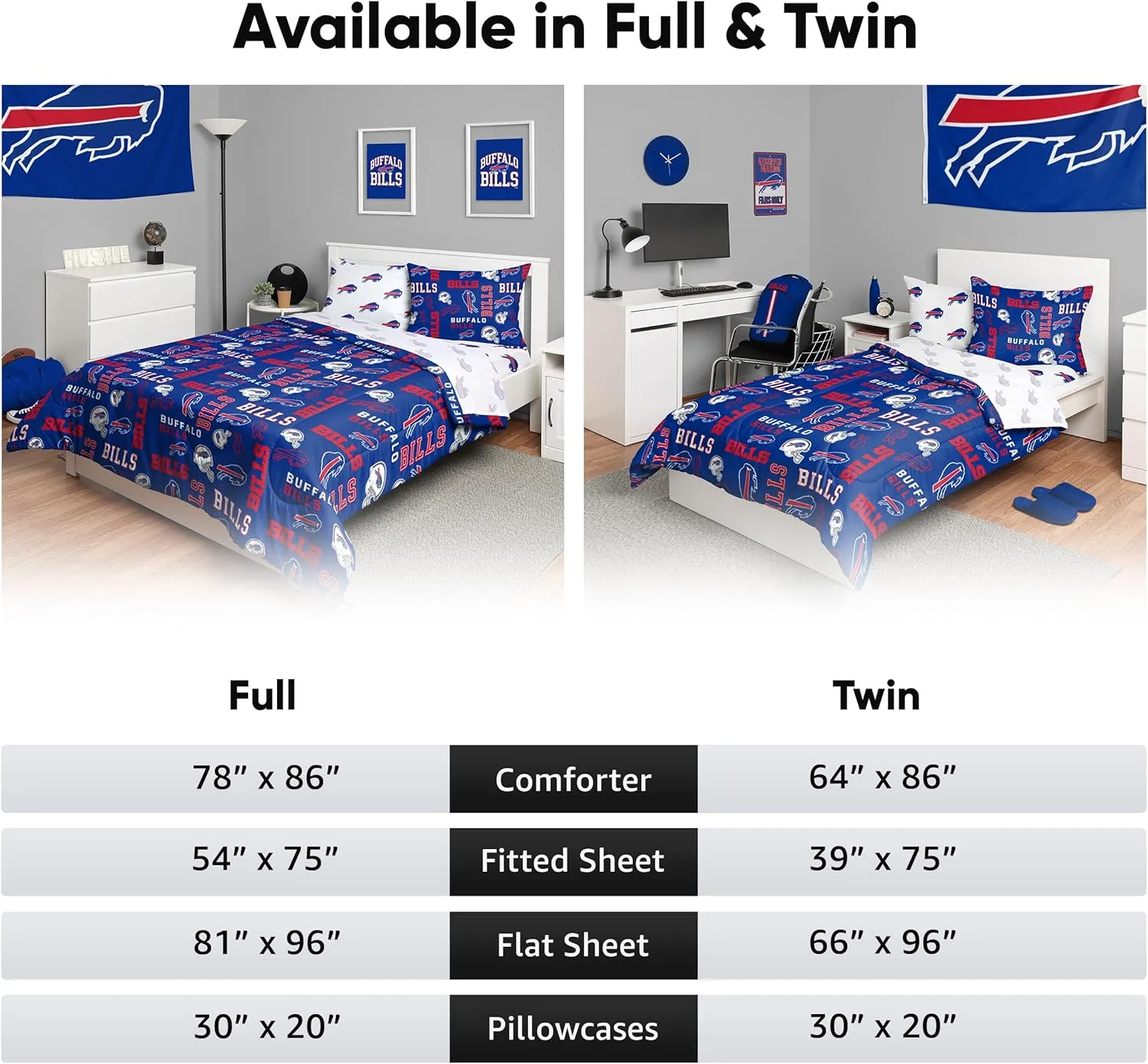 FOCO Cincinnati Bengals NFL Team Color Bed In a Bag Comforter Bedding 5 Piece Twin Set