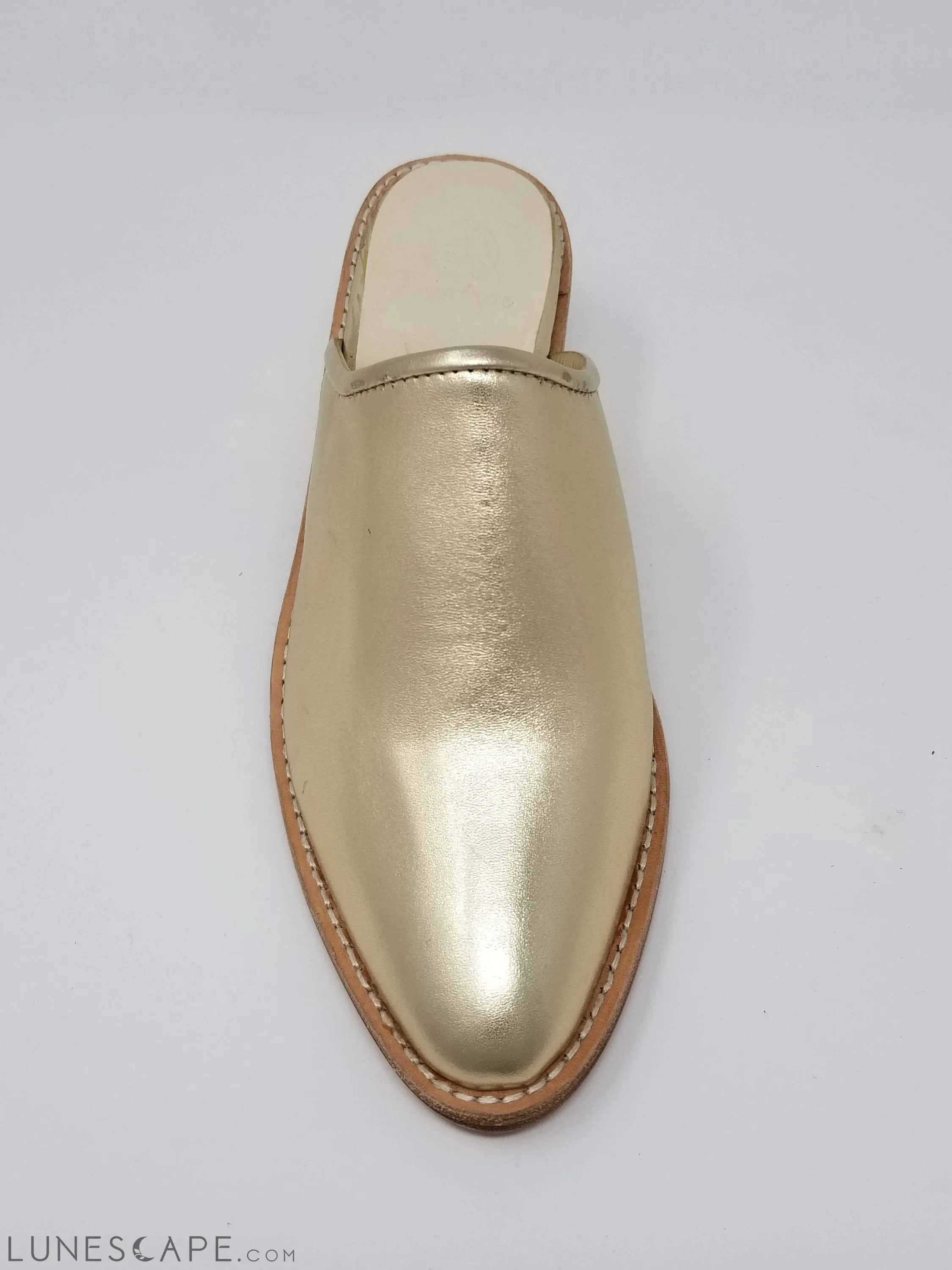 Foxhill Pointed Toe Slip Flat Sole On Leather Mule