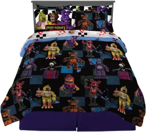 Franco Five Nights at Freddy's Kids Bedding Super Soft & Cozy Comforter and Sheet Set with Sham, 7 Piece Queen Size, (Officially Licensed Product)