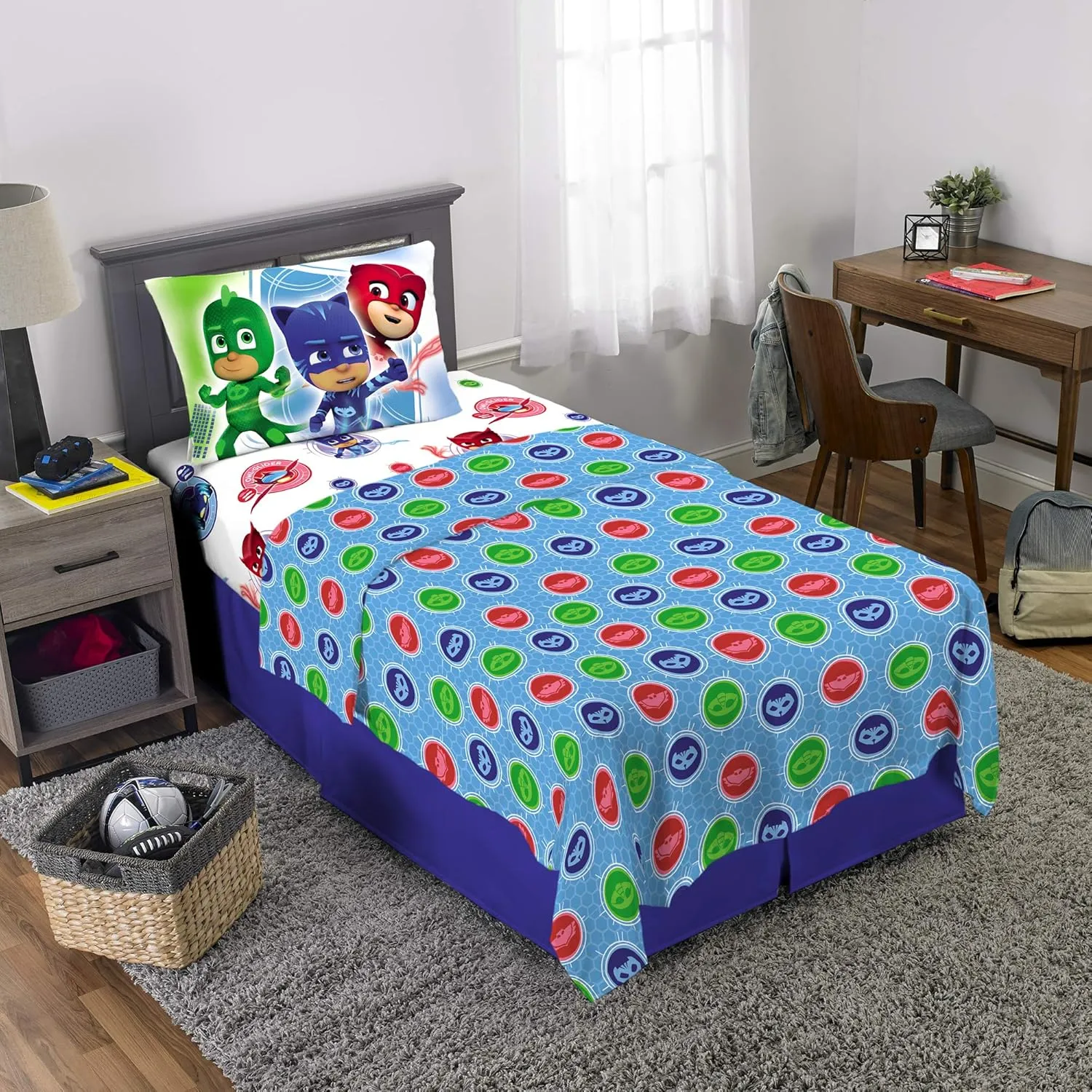 Franco Kids Bedding Super Soft Microfiber Sheet Set, (3 Piece) Twin Size, PJ Masks, MA7908 (Pack of 2)