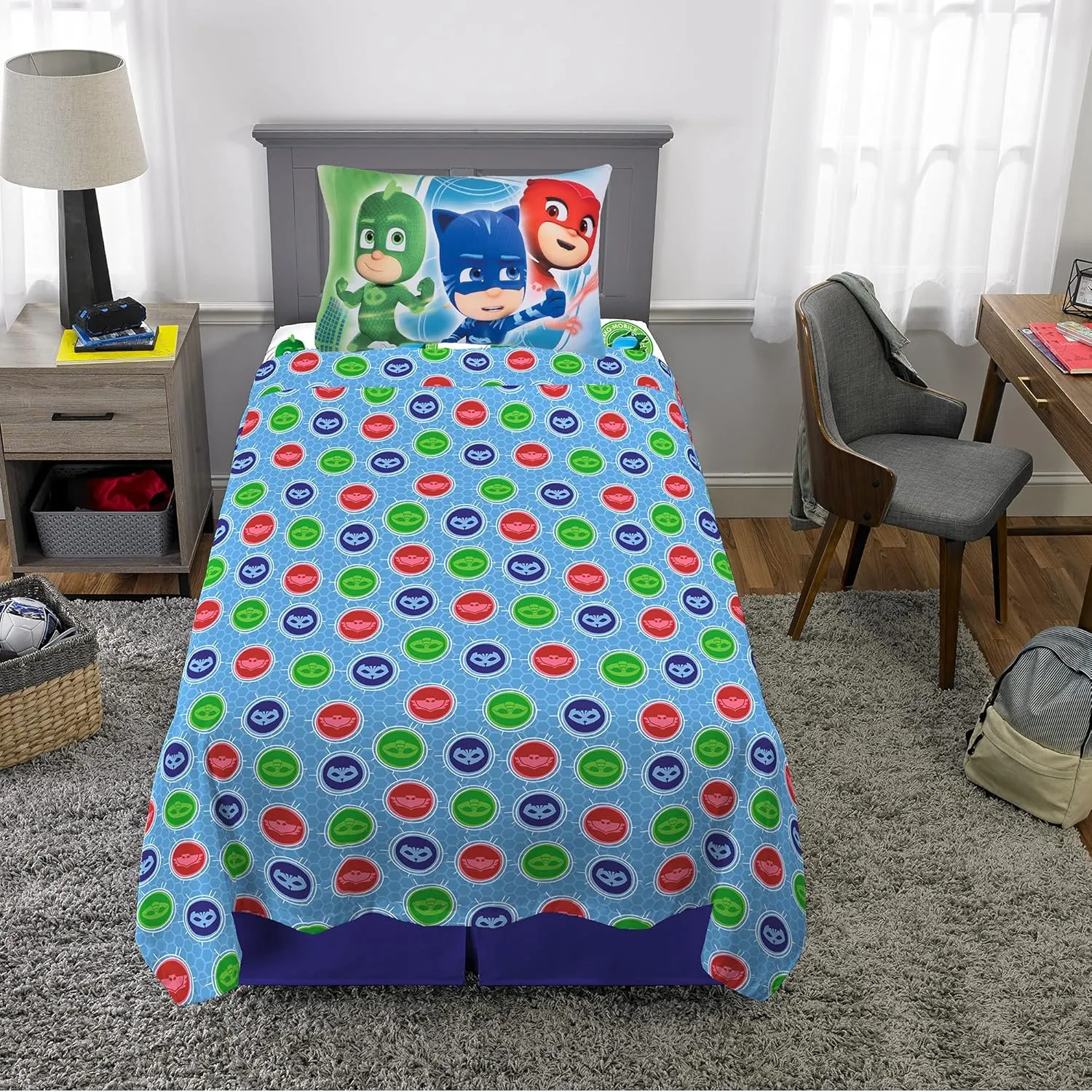 Franco Kids Bedding Super Soft Microfiber Sheet Set, (3 Piece) Twin Size, PJ Masks, MA7908 (Pack of 2)