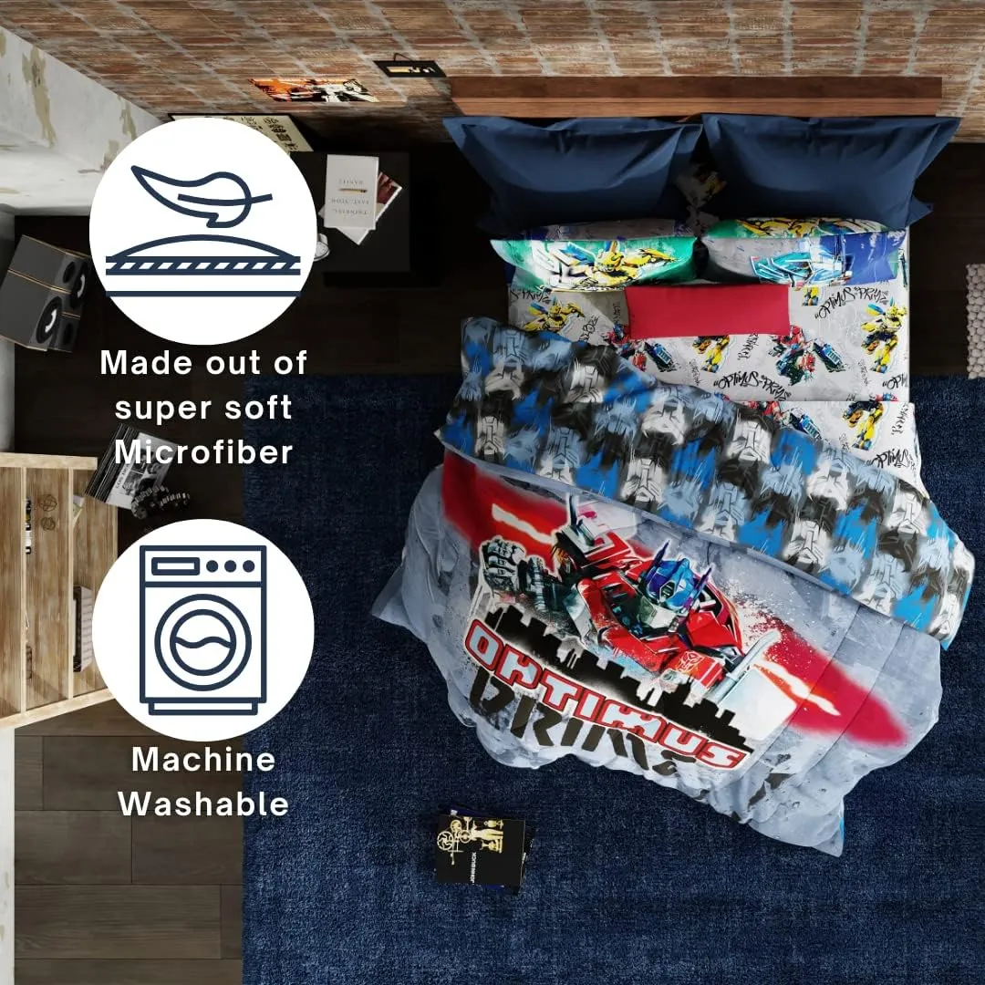 Franco Transformers Battle in Brooklyn Optimus Prime Kids Super Soft Comforter and Sheet Set with Sham, 5 Piece Full Size, (Official Licensed Product)