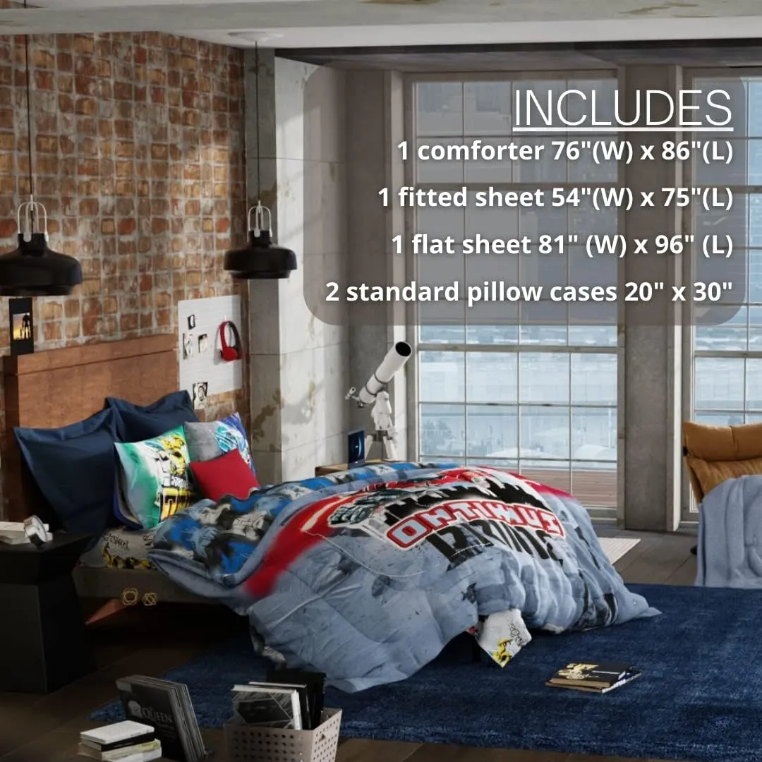 Franco Transformers Battle in Brooklyn Optimus Prime Kids Super Soft Comforter and Sheet Set with Sham, 5 Piece Full Size, (Official Licensed Product)