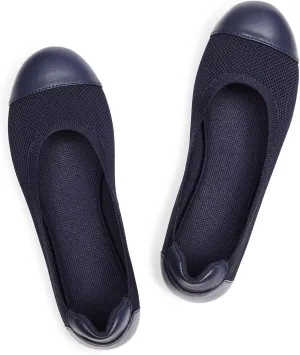 Frank Mully Women's Ballet Flats Round Toe Walking Flats Slip On Work Shoes Knitted Flats Shoes for Woman Soft Lightweight