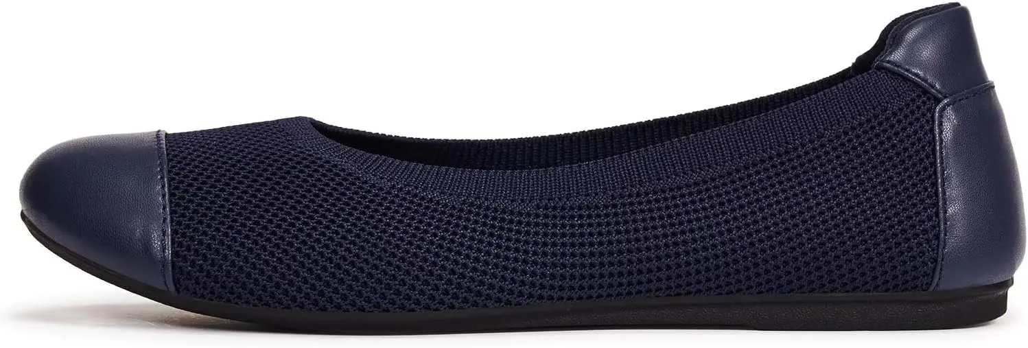Frank Mully Women's Ballet Flats Round Toe Walking Flats Slip On Work Shoes Knitted Flats Shoes for Woman Soft Lightweight