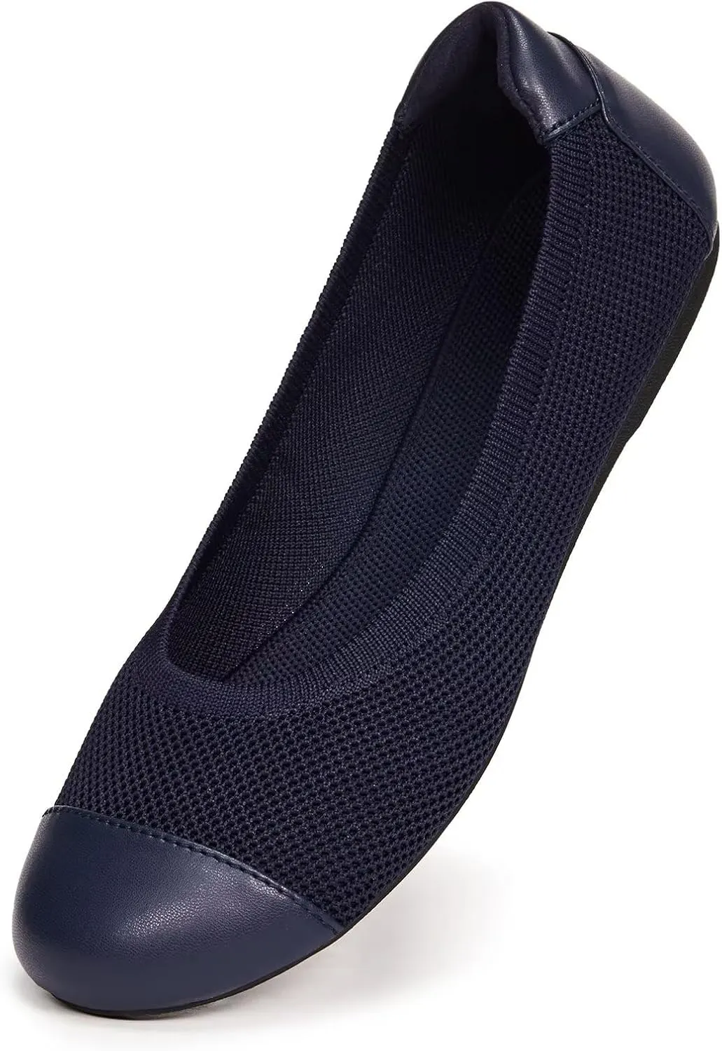 Frank Mully Women's Ballet Flats Round Toe Walking Flats Slip On Work Shoes Knitted Flats Shoes for Woman Soft Lightweight
