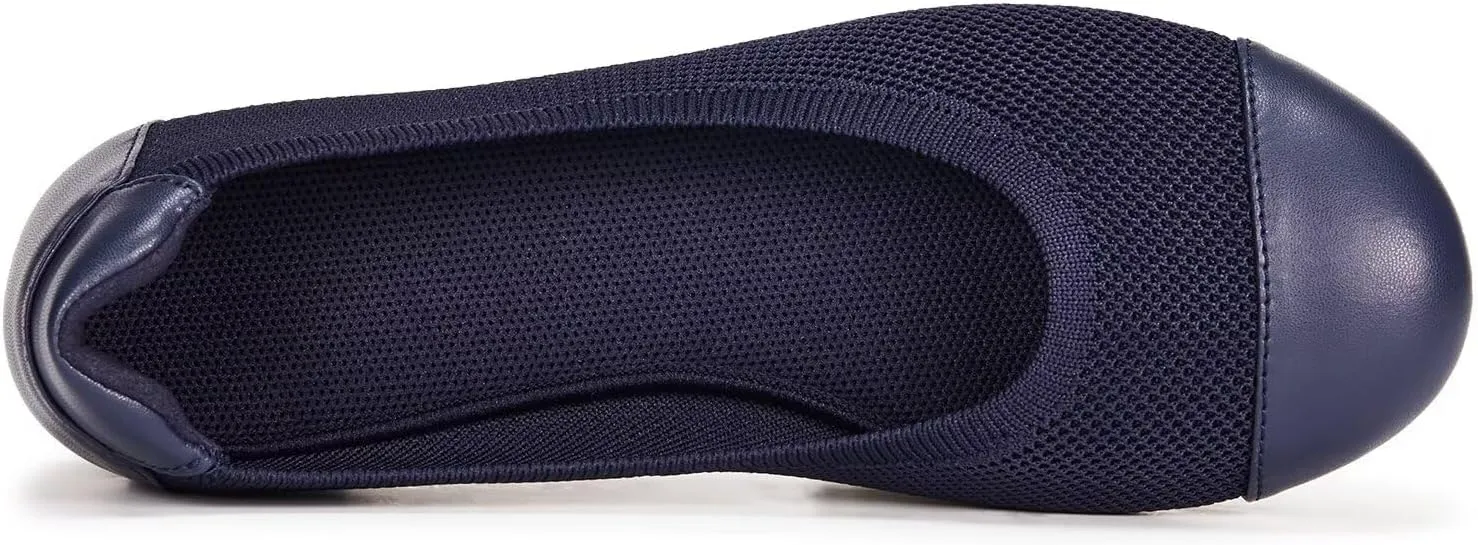 Frank Mully Women's Ballet Flats Round Toe Walking Flats Slip On Work Shoes Knitted Flats Shoes for Woman Soft Lightweight