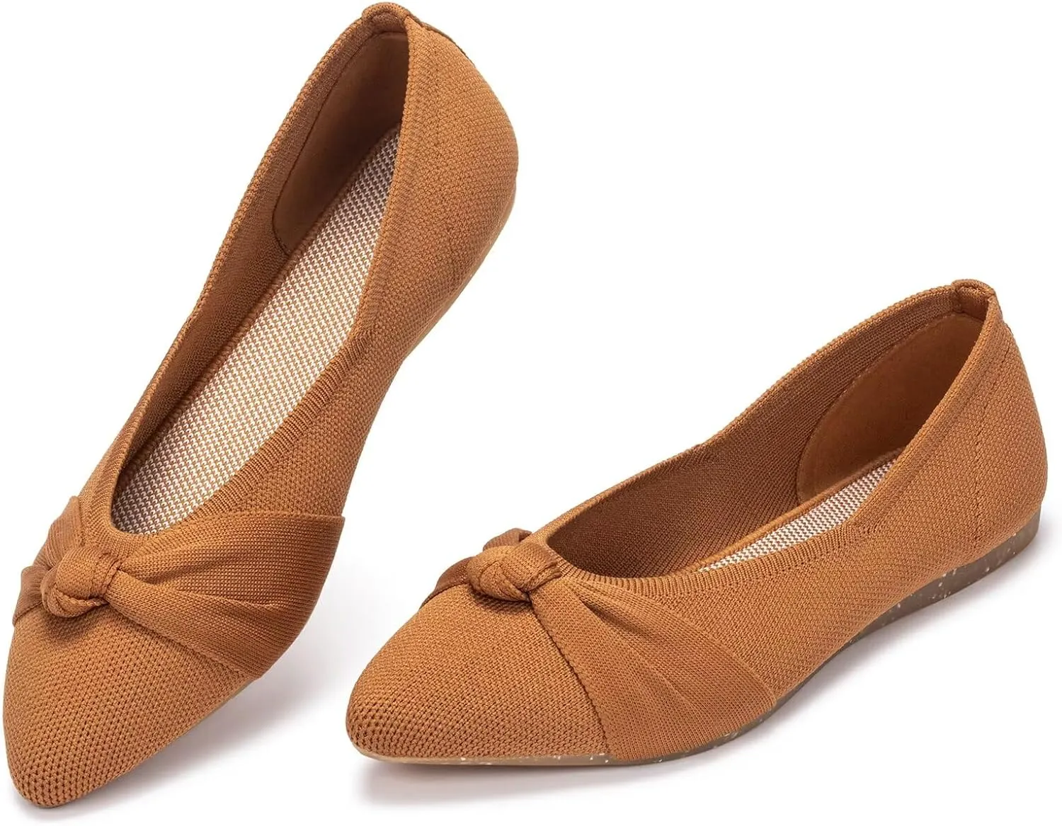 Frank Mully Womens Flat Shoes Classic Pointed Toe Flats Knitted Dress Shoes Soft Flats for Woman Comfortable Dressy