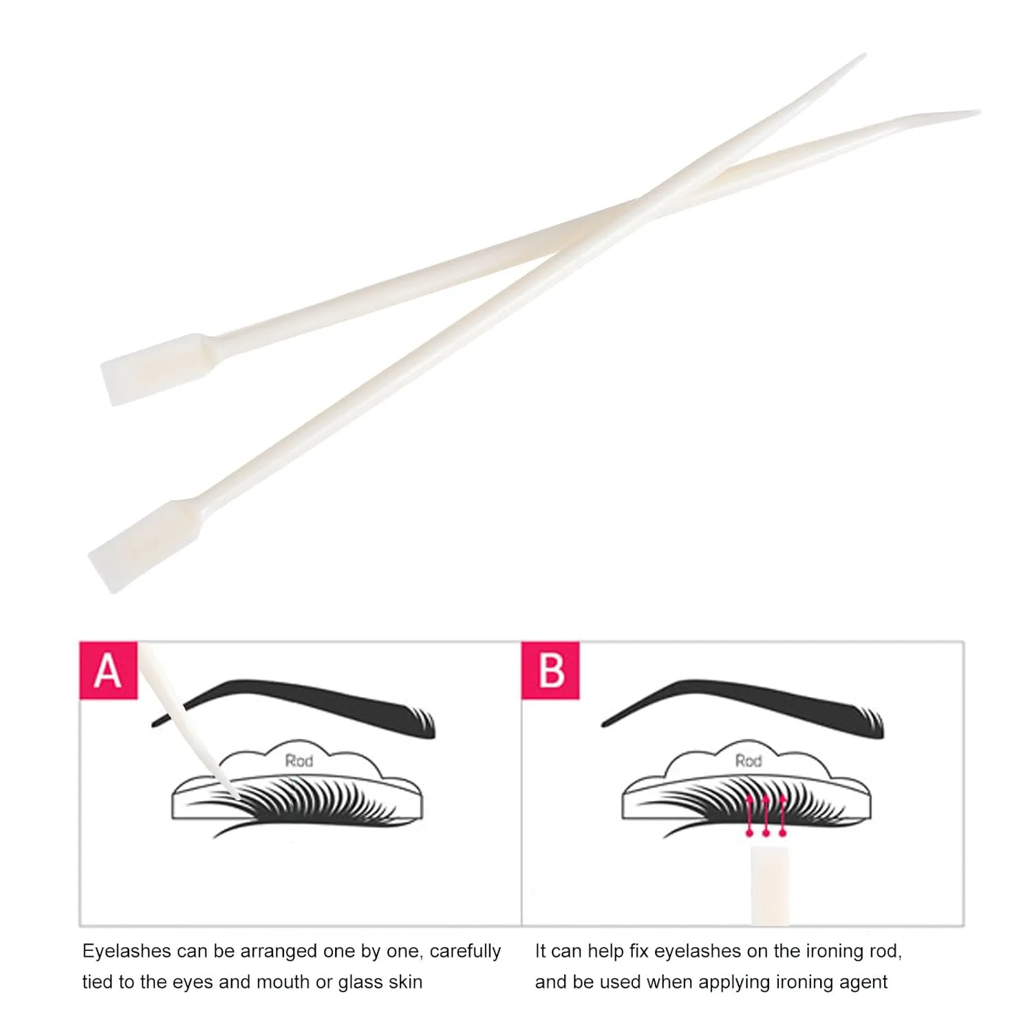 FRCOLOR 200pcs Makeup Separator Tools Needle Eyelash False Supplies Applicator for Use Beige Grafting Lash Lifter Curler Eyelashes Stick Kit Tool Lift Lifting Perming Lashes Kit,