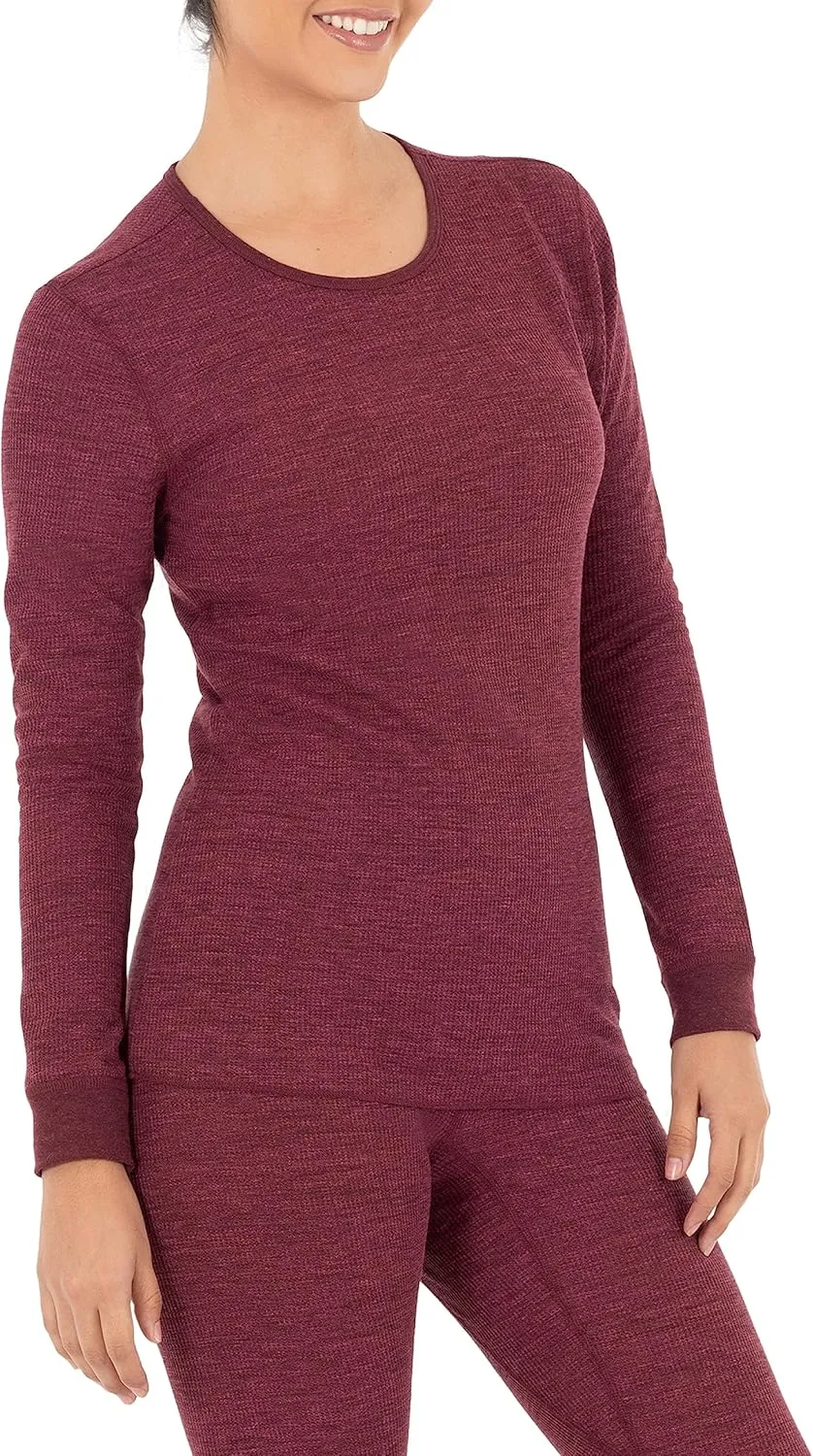 Fruit of the Loom Women's Micro Waffle Premium Thermal Underwear Tee Shirt