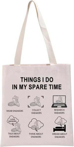 G2TUP Shoes Lover Gift Thins I Do in My Spare Time Sneaker Tote Bag Snkr Fan Handbag Sneaker Gift Shoes Fan Merch