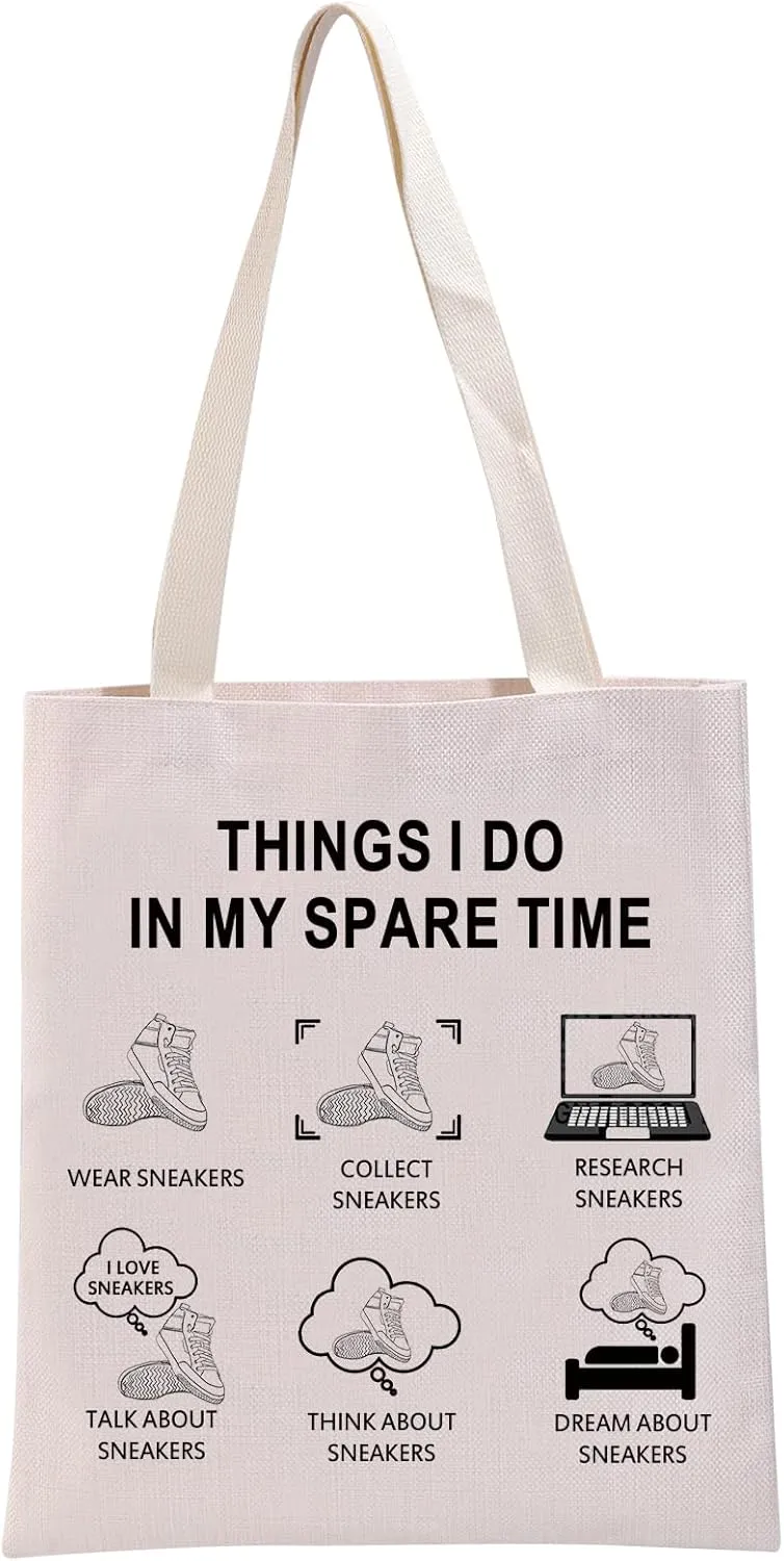 G2TUP Shoes Lover Gift Thins I Do in My Spare Time Sneaker Tote Bag Snkr Fan Handbag Sneaker Gift Shoes Fan Merch
