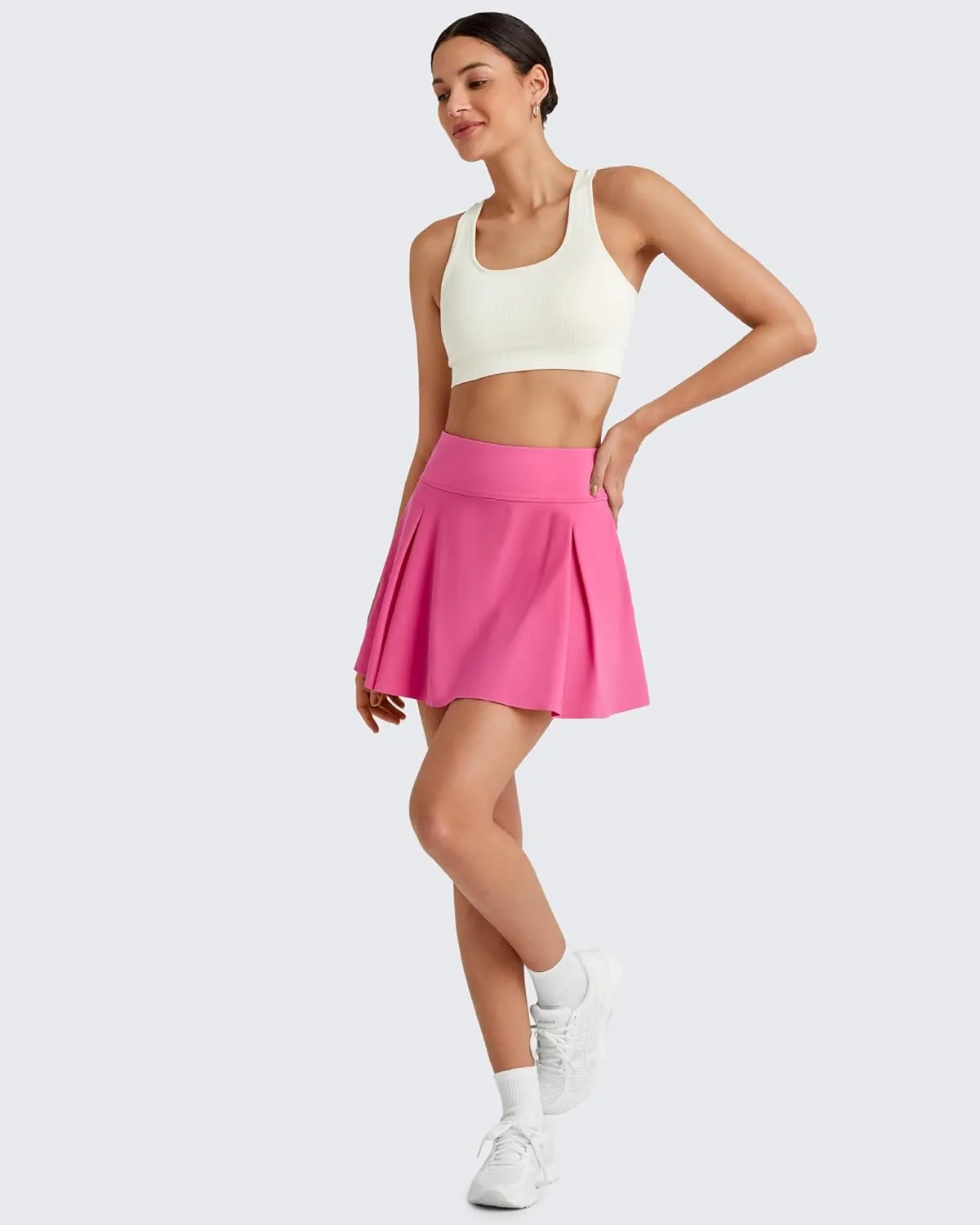 G4Free Women Tennis Skirts Athletic High Waisted Golf Skorts with 4 Pockets Inner Shorts for Pickleball Workout