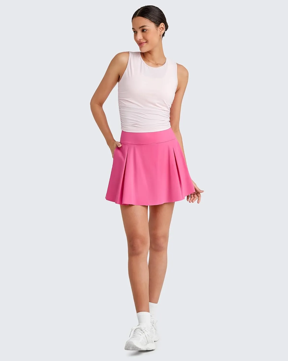 G4Free Women Tennis Skirts Athletic High Waisted Golf Skorts with 4 Pockets Inner Shorts for Pickleball Workout