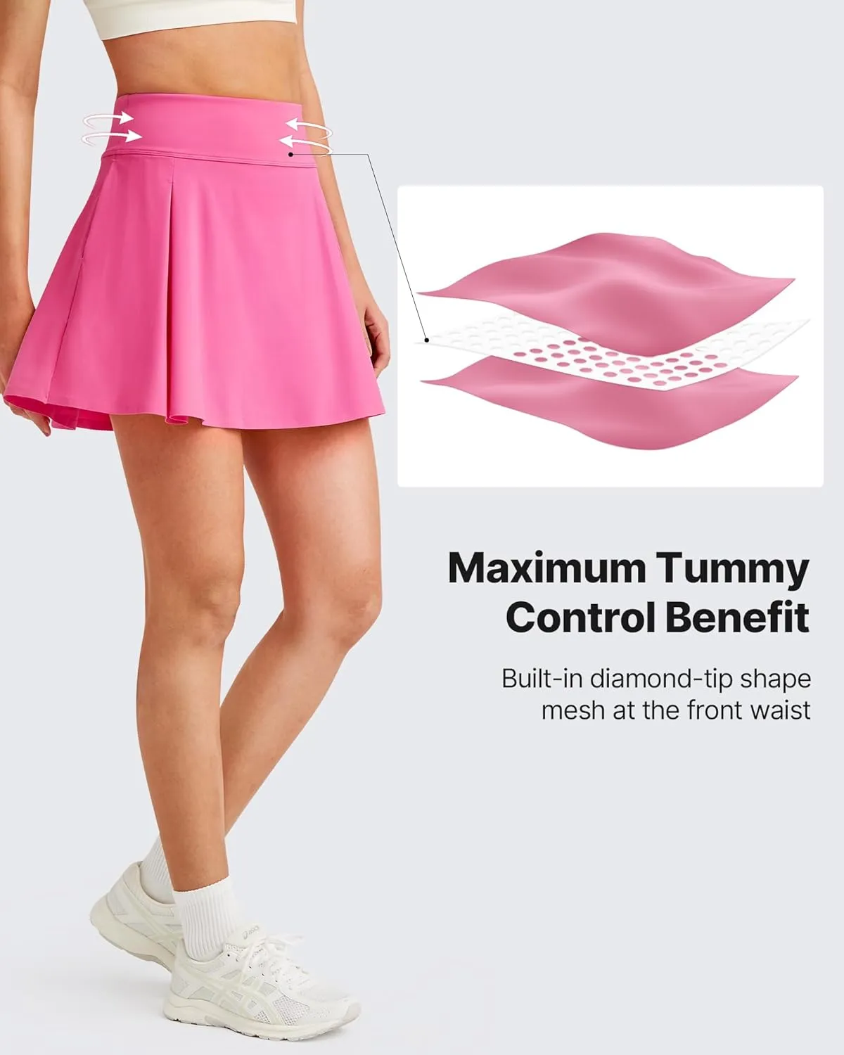 G4Free Women Tennis Skirts Athletic High Waisted Golf Skorts with 4 Pockets Inner Shorts for Pickleball Workout