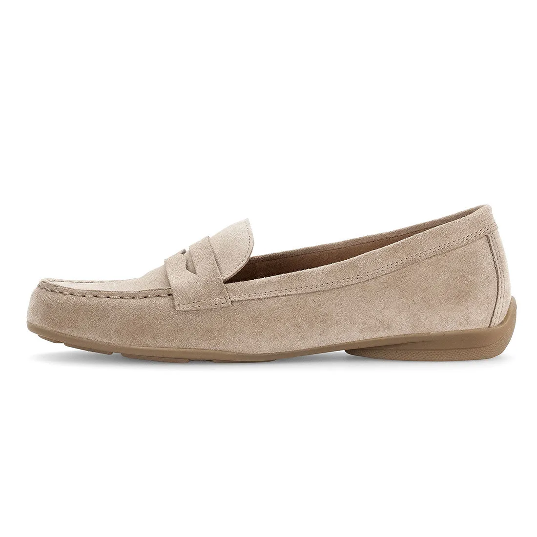 GABOR Loafer med blød sål i beige nubuck