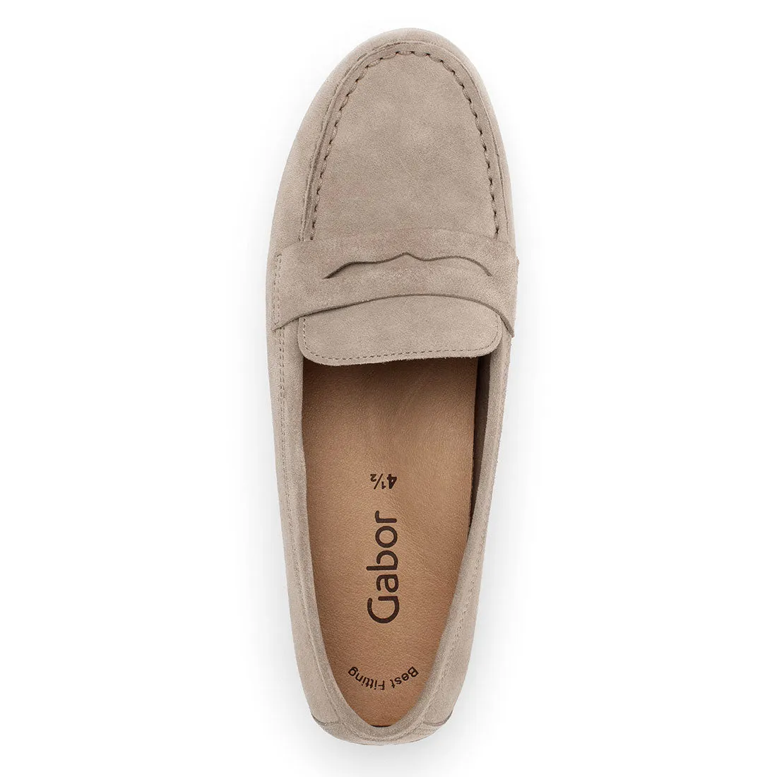 GABOR Loafer med blød sål i beige nubuck