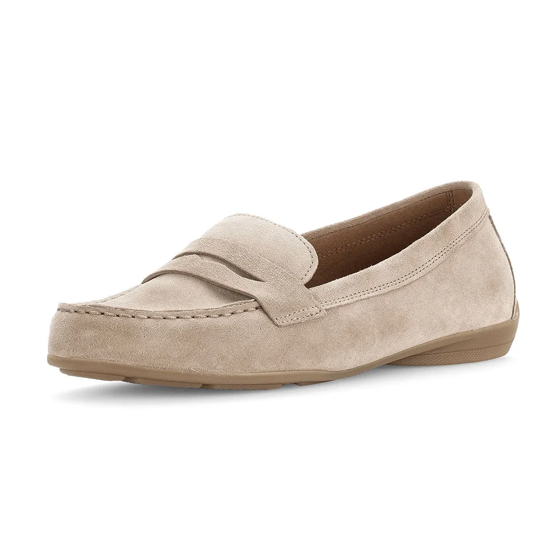 GABOR Loafer med blød sål i beige nubuck