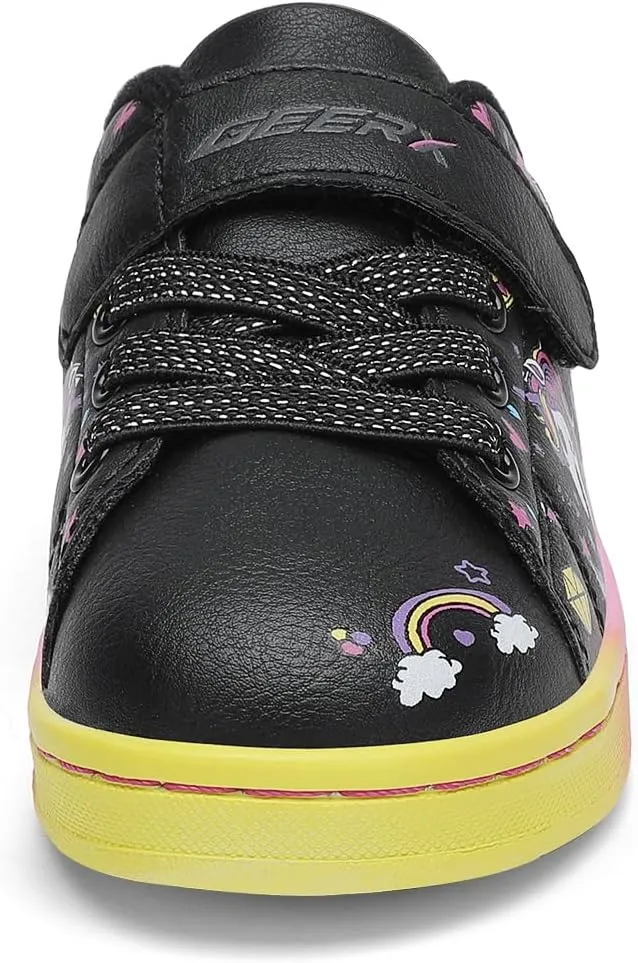 GEERX Toddler Girl Shoe Lightweight Casual Adjustable Strap Cute Unicorn Sneaker Comfortable for Walking Running (Infant/Toddler/Little Kid)