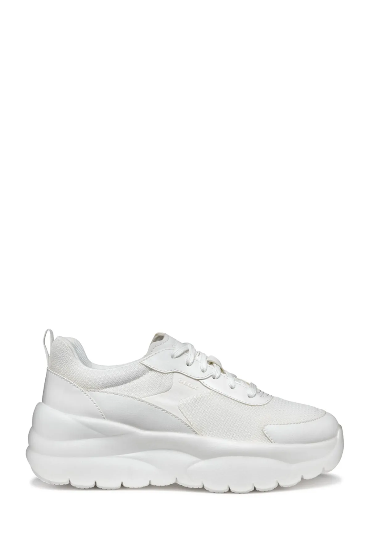 Geox Kadın Beyaz D Xtors D - Mesh   Geobuck Bağcıklı Kalın Tabanlı Sneaker