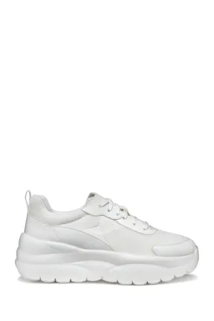 Geox Kadın Beyaz D Xtors D - Mesh   Geobuck Bağcıklı Kalın Tabanlı Sneaker
