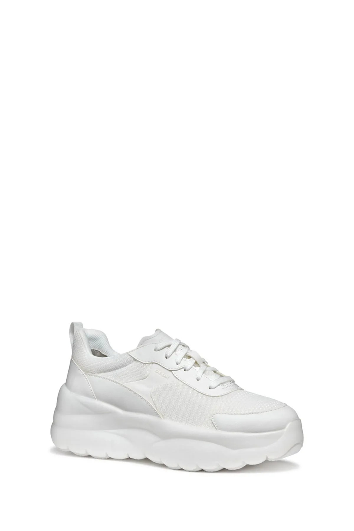 Geox Kadın Beyaz D Xtors D - Mesh   Geobuck Bağcıklı Kalın Tabanlı Sneaker