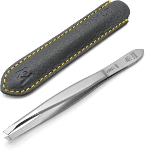 GERMANIKURE Slanted Tweezers in Leather Case - Made in Solingen Germany