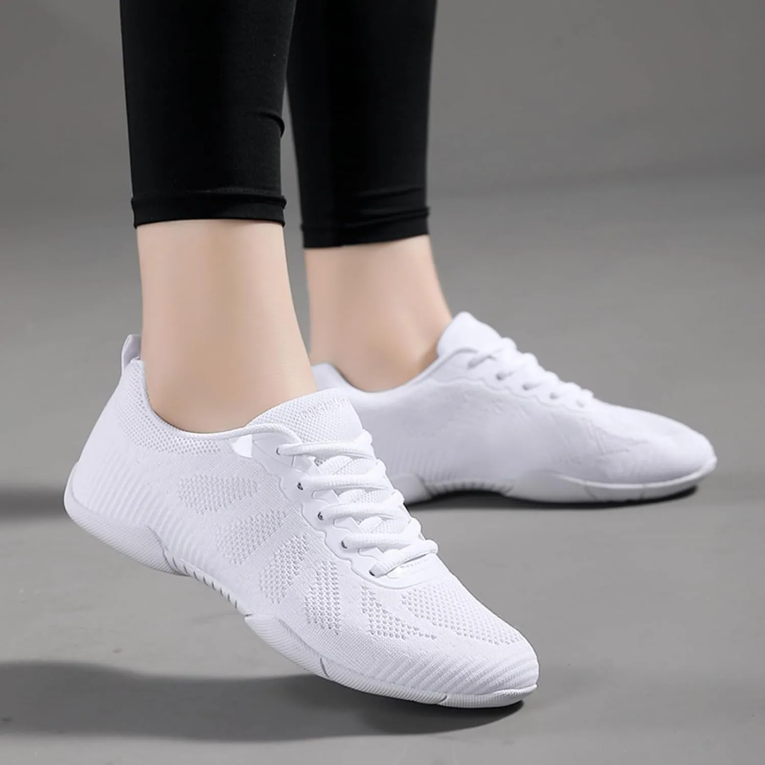 Girls Cheer Shoes Lightweight Non-Slip with Arch Support for Youth Cheerleading Stunts, Dance and Gymnastics Competitions Size Kids/Little Kid 12 to Women 11.5 (Black/White)