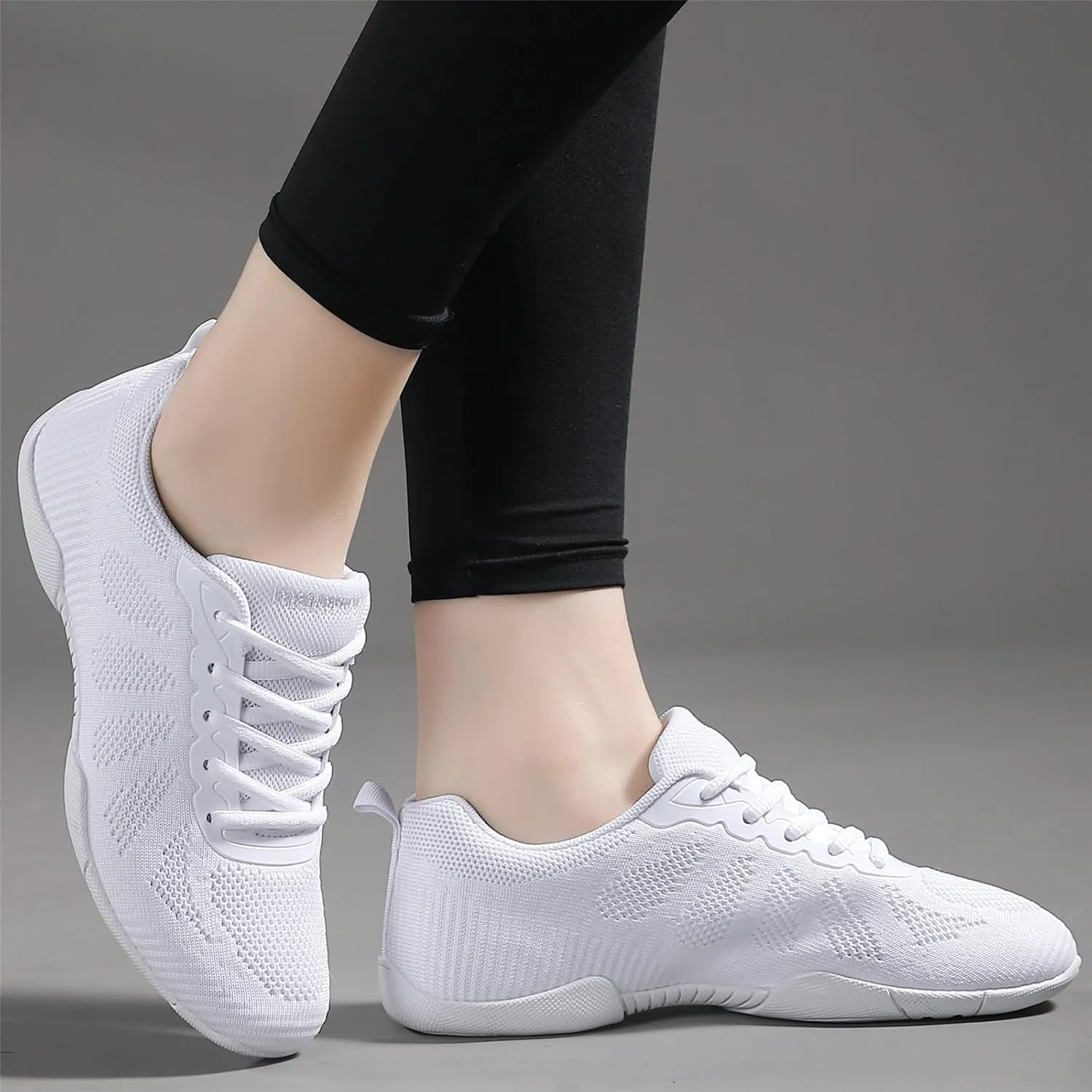 Girls Cheer Shoes Lightweight Non-Slip with Arch Support for Youth Cheerleading Stunts, Dance and Gymnastics Competitions Size Kids/Little Kid 12 to Women 11.5 (Black/White)