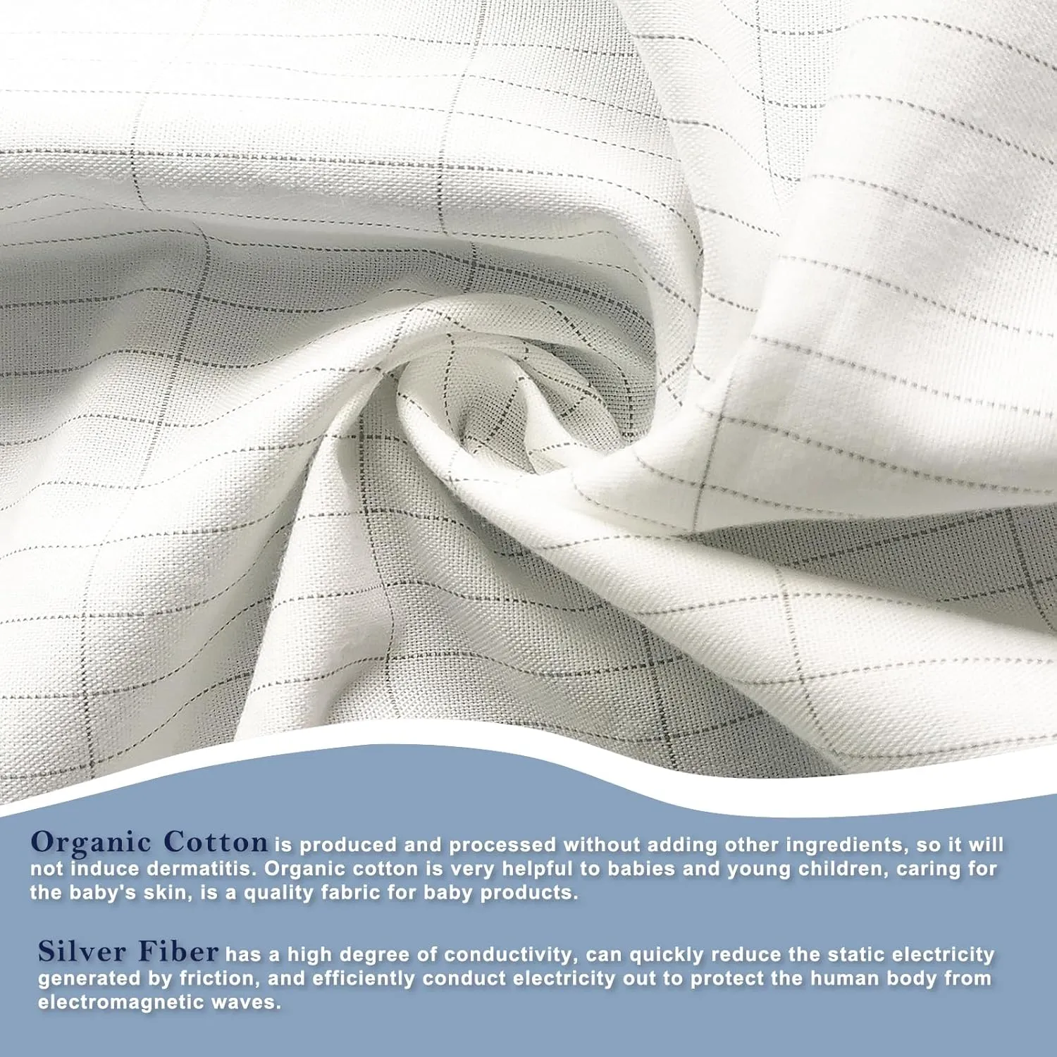 Grounding Sheet Cotton Flat Grounding Sheet with Silver Fiber,Twin Grounded Bed Sheet for Sleep Stress, 39 x 75 Inch Earth Connected Sheet with Grounding Cord