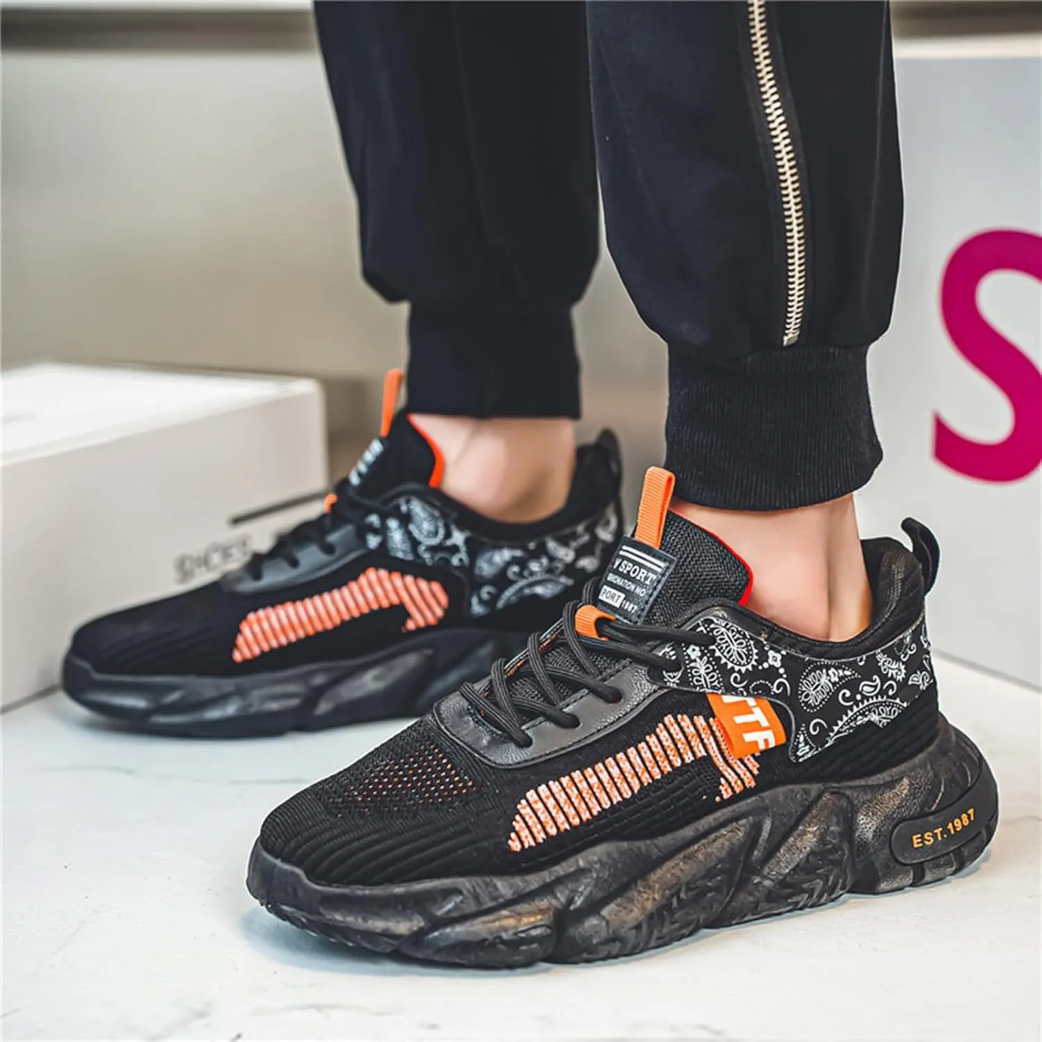 GSIGUL Men's Road Running Shoes Tennis Walking Shoes Cushioning Mens Sneaker Athletic Casual Shoes for Men