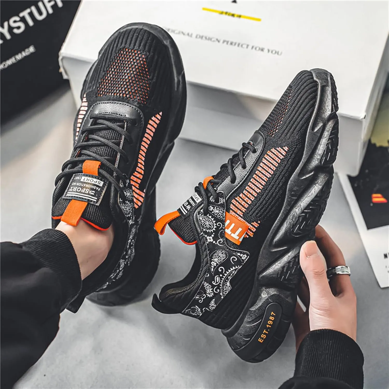 GSIGUL Men's Road Running Shoes Tennis Walking Shoes Cushioning Mens Sneaker Athletic Casual Shoes for Men